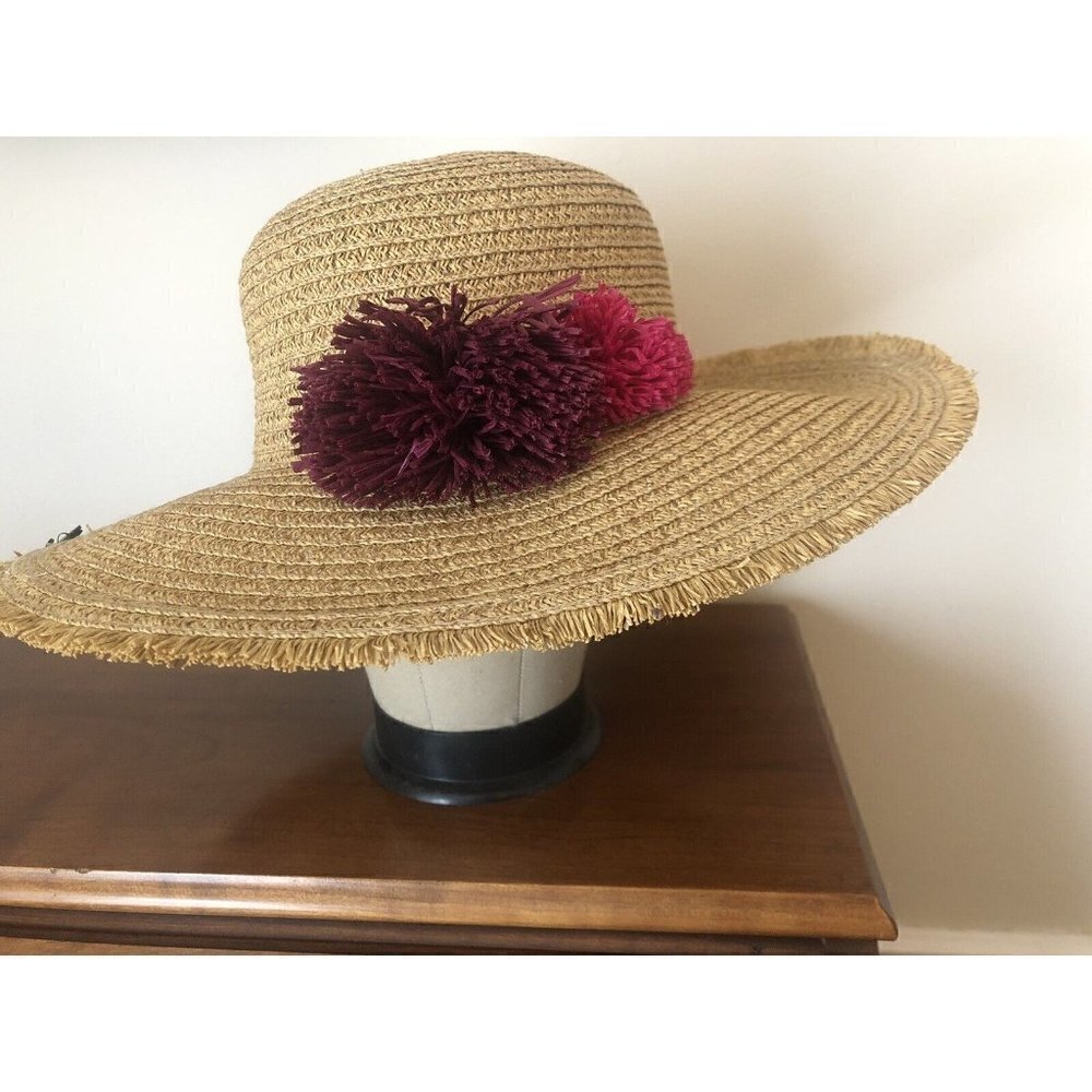 NWT Sonoma Womens Packable Sun Hat Floral Accents One Size